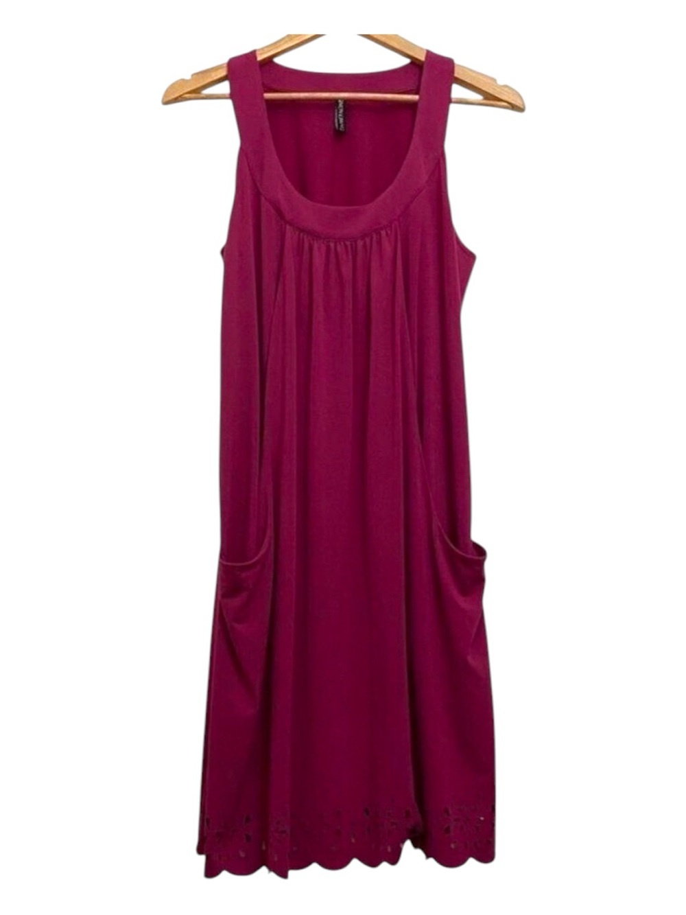 SIMON Chang dress fushia pink sleeveless feminine pockets size medium